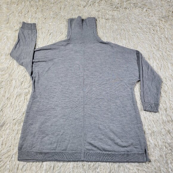 Talbots 100% Soft Merino Wool Tunic Turtleneck Cozy Oversized Gray Sweater 2X - Picture 9 of 13